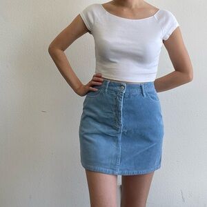 Brandy Melville John Galt Blue Corduroy Mini Skirt